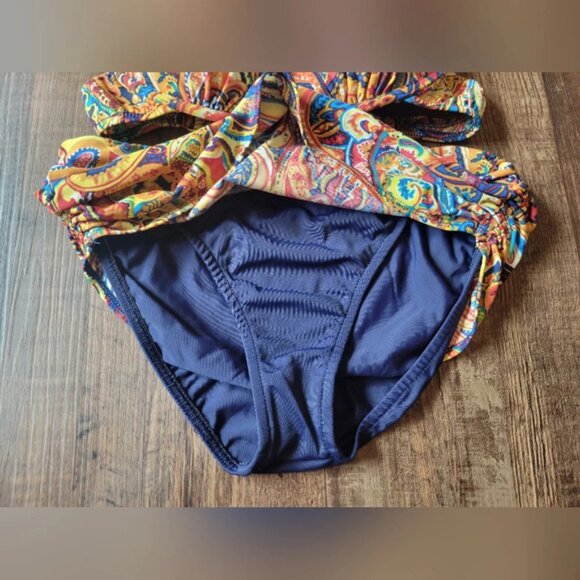 Venus Navy Orage Paisley 2 Piece Set Bikini Swimsuit - Picture 3 of 11